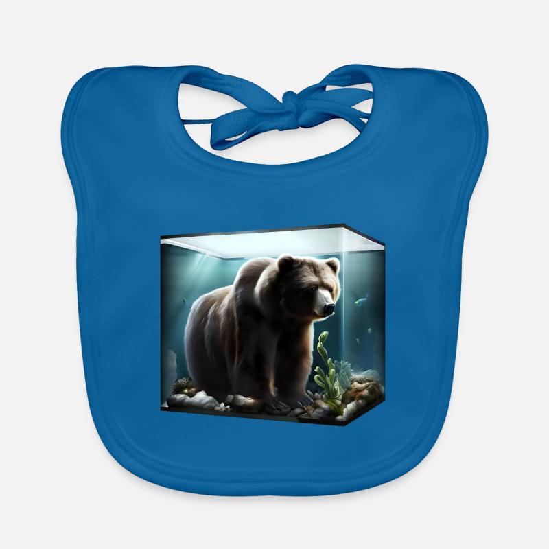 Ours dans l’aquarium Bavoir bio Bébé