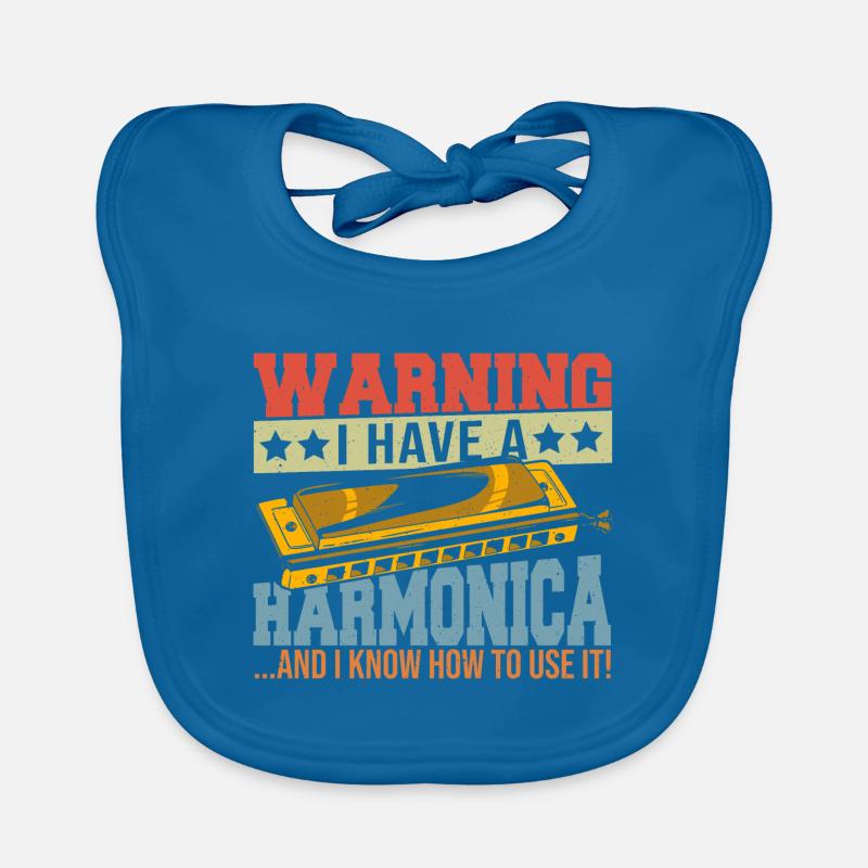 Playing Harmonica Gift Organic Baby Bibs