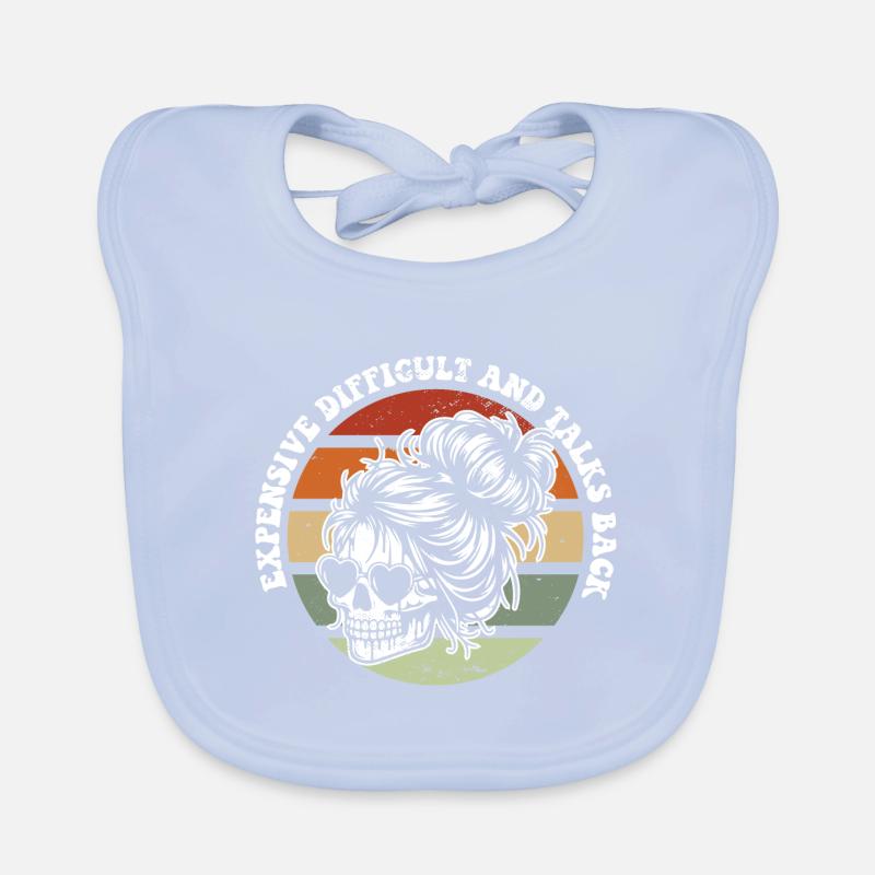 Skeleton Messy Bun Expensive Difficult And Talks Organic Baby Bibs