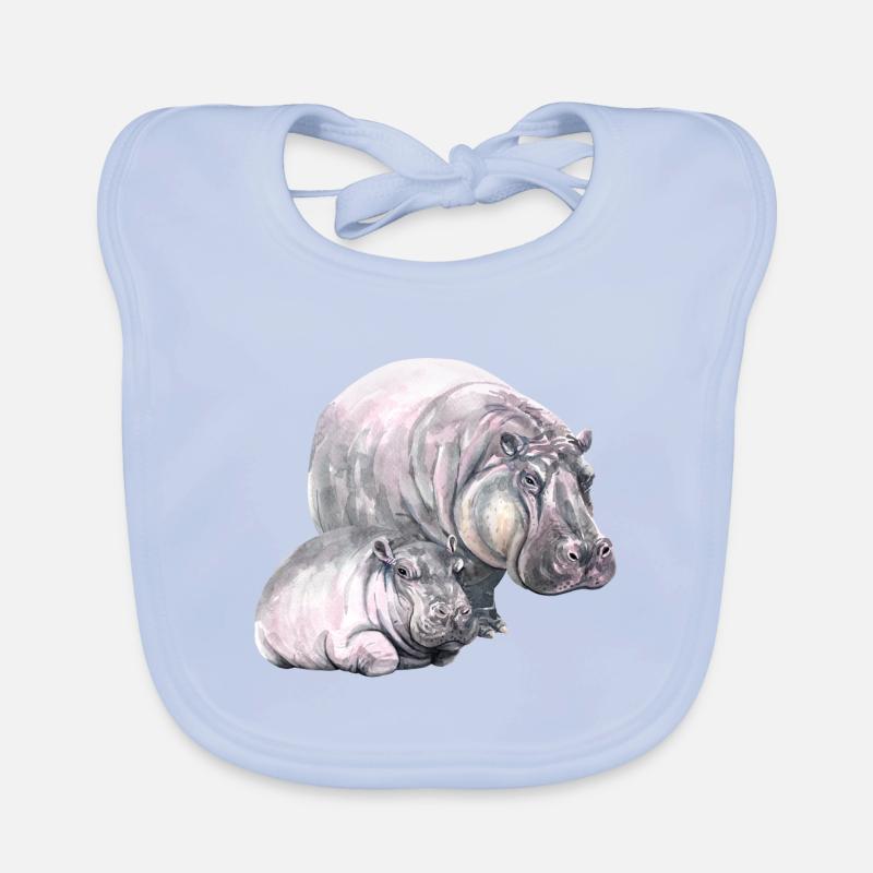 Hippo Nilpferd Retro t-Shirt Geschenkidee Baby Bio-Lätzchen