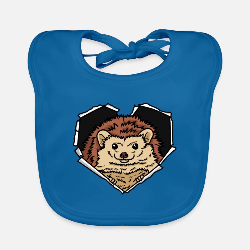 Crack Hedgehog Torn Hole Hedgehog Face Organic Baby Bibs