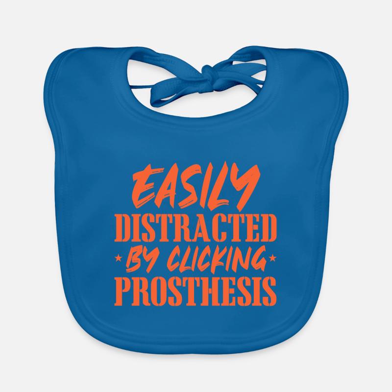 Easily Distracted By Clicking Prosthesis - Organic Baby Bibs