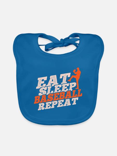 Baseball - Baby Bio-Lätzchen - Pfauenblau