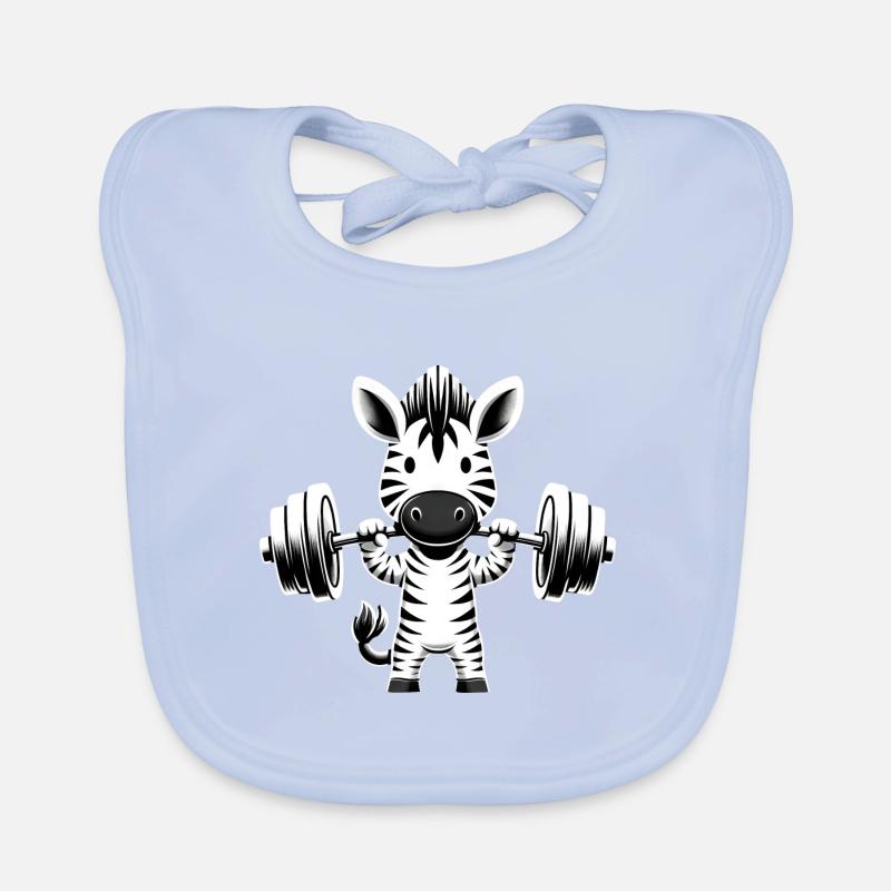 Zebra Workout Silhouette mit Hantel Baby Bio-Lätzchen