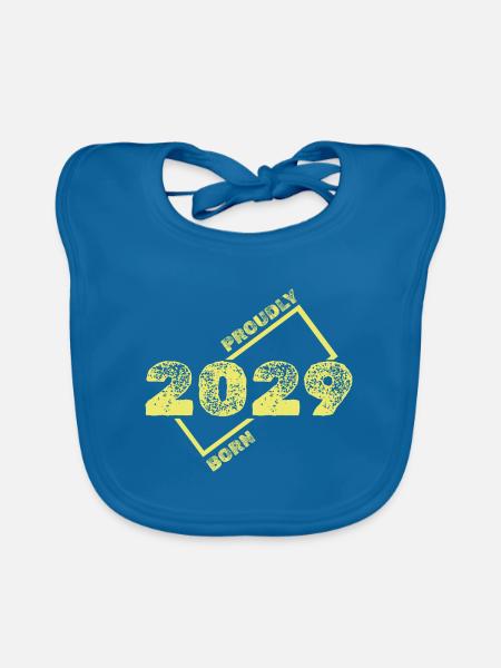 Gift Idea 2029 - Organic Baby Bibs - peacock-blue - Front