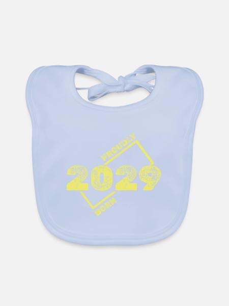 Geschenkidee 2029 - Baby Bio-Lätzchen - sky Blue - Vorne