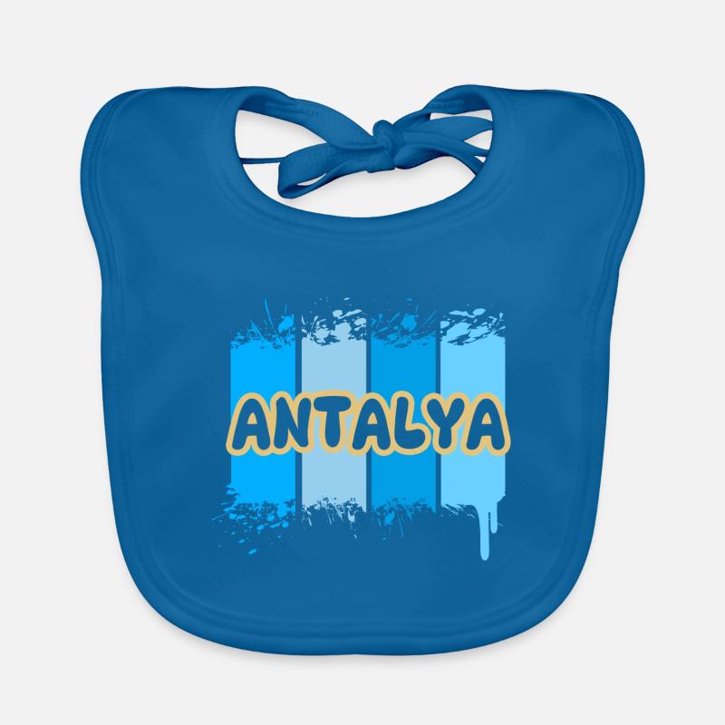 Antalya Antalya - Bavoir bio Bébé - bleu paon