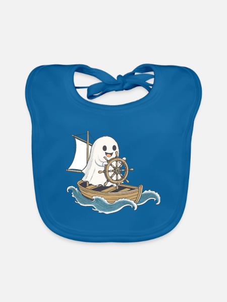 Geist Segler Halloween - Baby Bio-Lätzchen - Pfauenblau