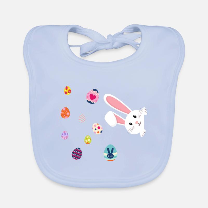 Osterhase mit Ostereier Baby Bio-Lätzchen
