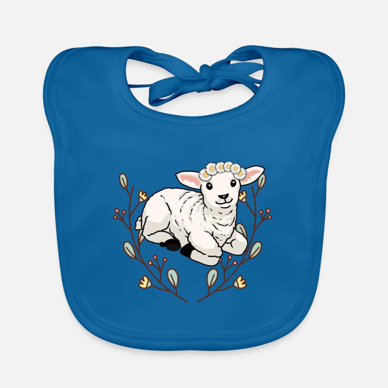 Sommer Blumen Schaf Lamm Hammel Schafbock Kinder Baby Bio-Lätzchen