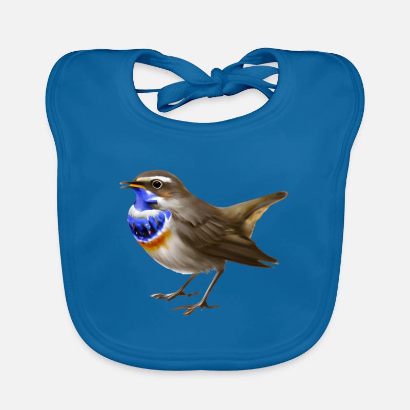 Oiseau gorge bleue Bavoir bio Bébé