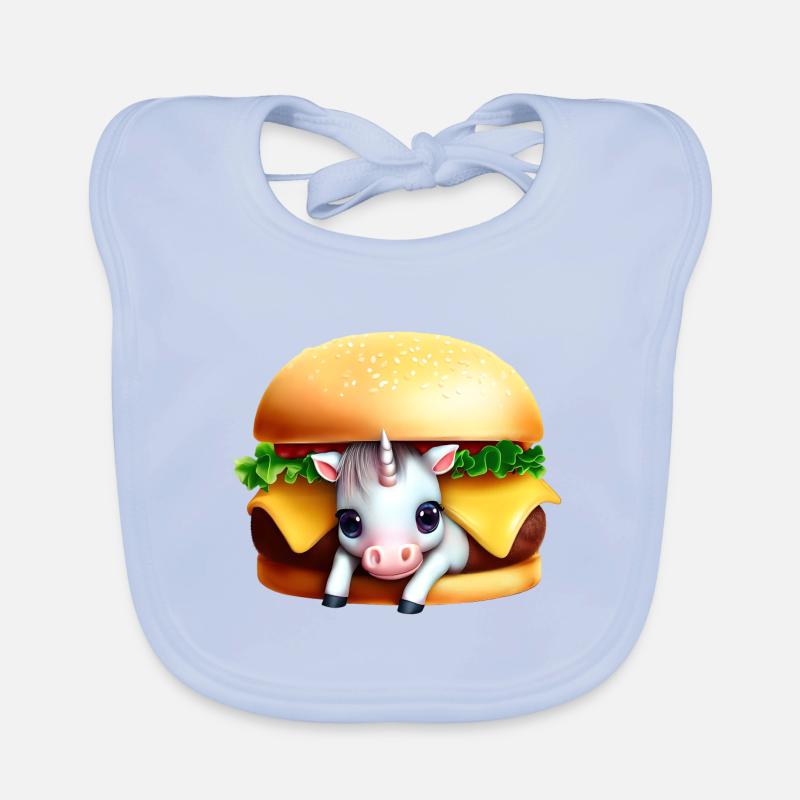 Licorne Cheeseburger Bavoir bio Bébé