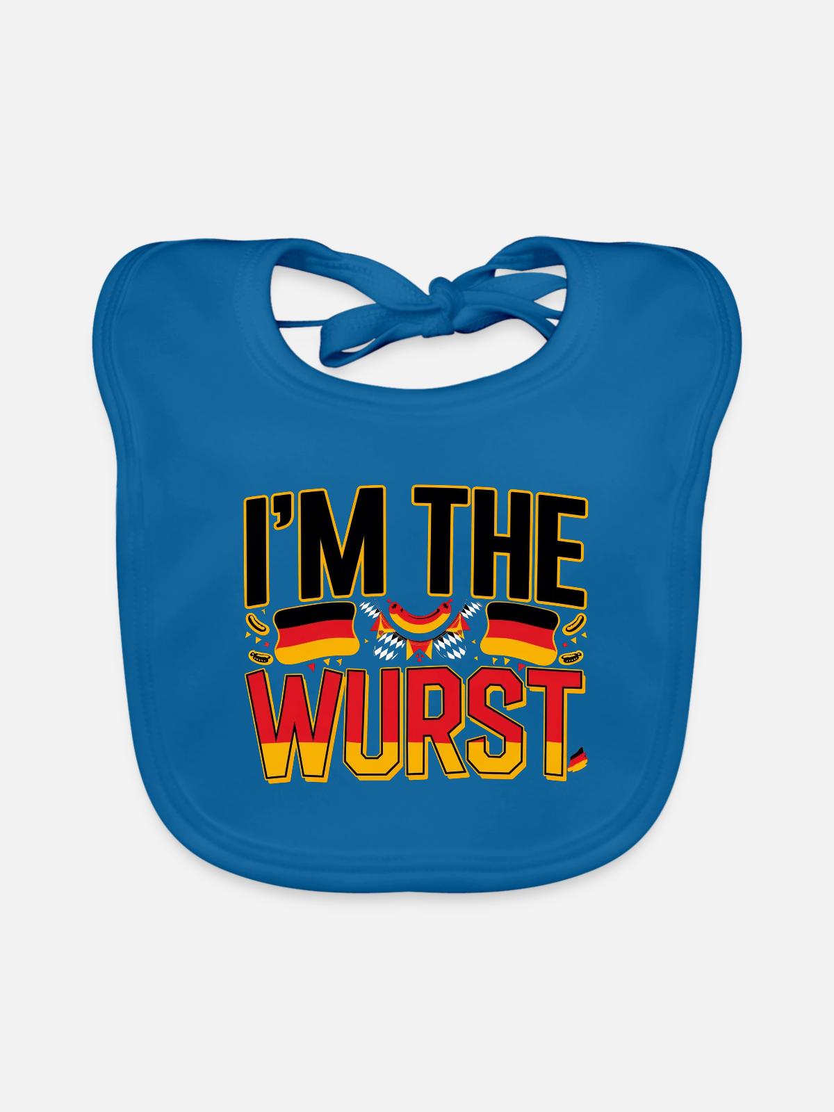 I'm The Wurst 4 - Baby Bio-Lätzchen - Pfauenblau - Vorne