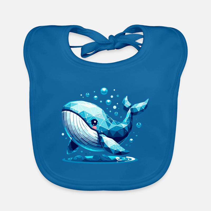 Süßer Wal mit Luftblasen im Polygon-Stil Baby Bio-Lätzchen