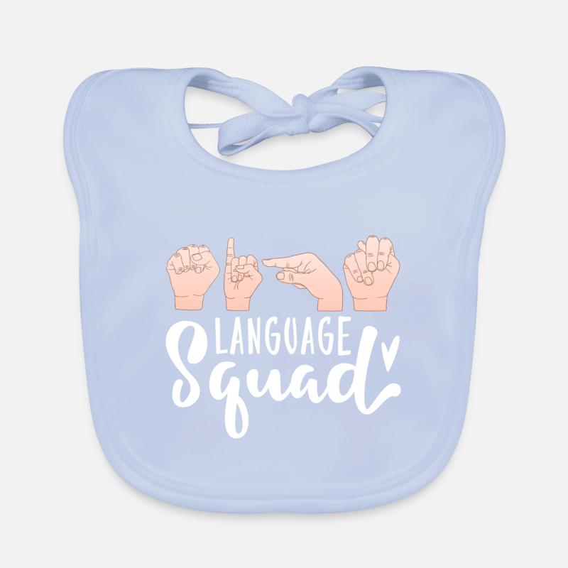 Language Squad Lip Reading American Sign Language Organic Baby Bibs