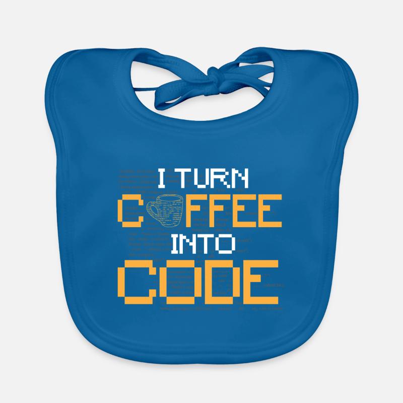 I Turn Coffee Into Code - Programmer Software Baby Bio-Lätzchen