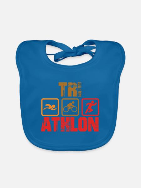 Triathlon - Baby Bio-Lätzchen - Pfauenblau