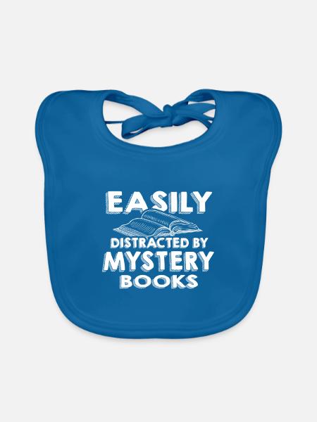 Cadeau d’amoureux de livres mystères facilement distrait par - Bavoir bio Bébé - bleu paon - Devant
