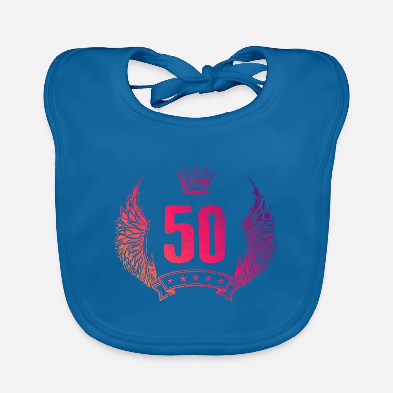 50 number crown Organic Baby Bibs