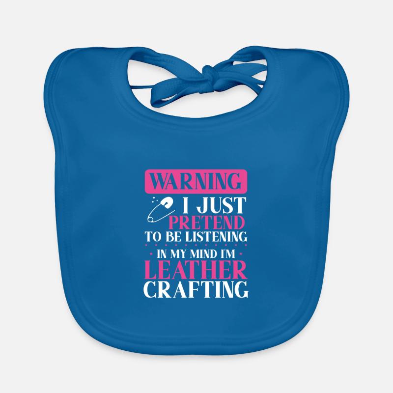 Leather Worker Gift Pretend to Listen Mind on Organic Baby Bibs