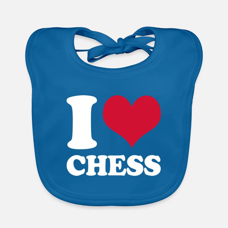 Chess Player I Love Chess Organic Baby Bibs