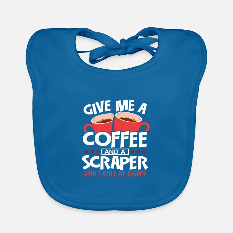 Maler Geschenk Gib mir Kaffee und Scaper Ich bin glücklich Baby Bio-Lätzchen