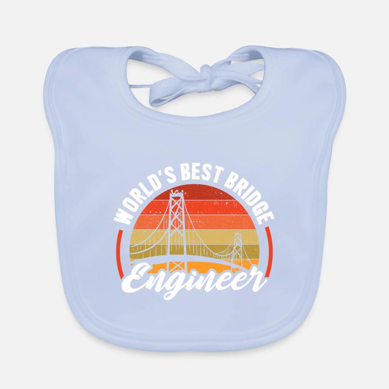 World's Best Bridge Engineer Construction Builder Organic Baby Bibs