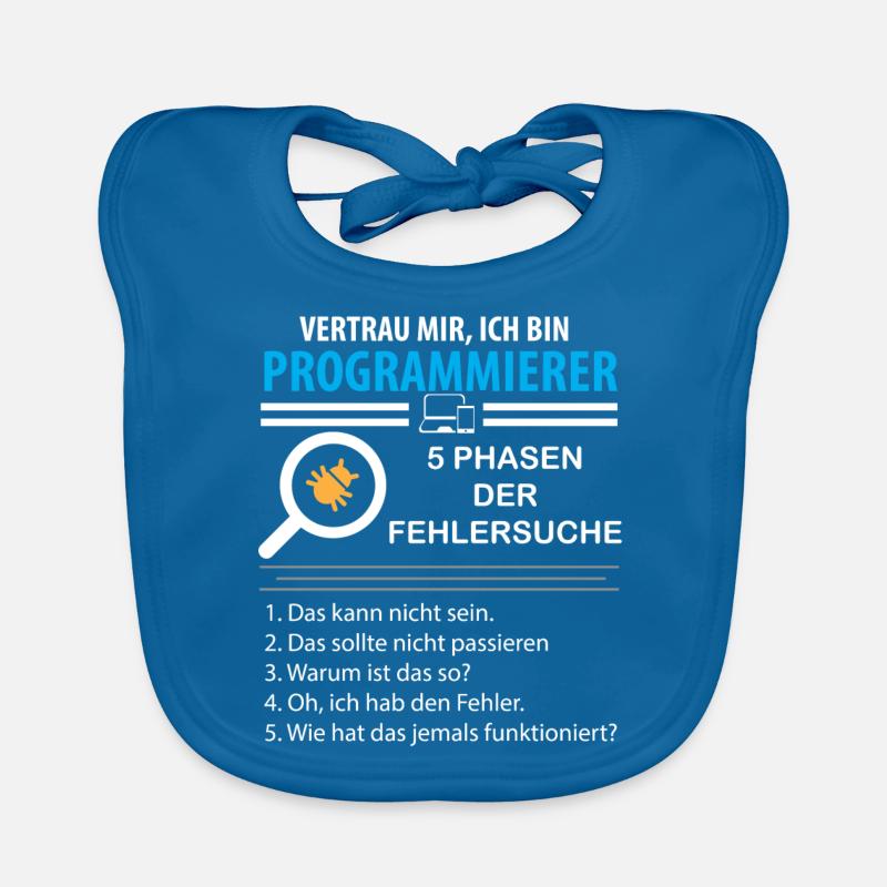 Vertrau mir ich bin Programmierer Nerd Geek - Baby Bio-Lätzchen - Pfauenblau
