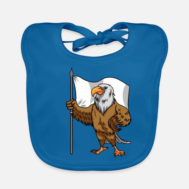 Proud Eagle with Peace Flag Bald Eagle Organic Baby Bibs