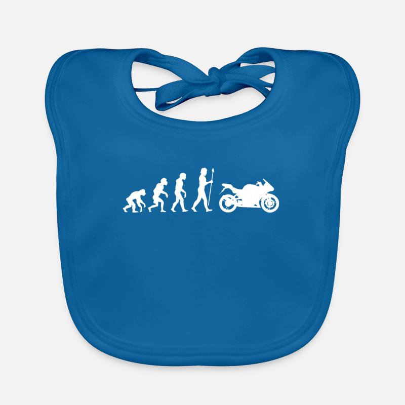 Motorrad Motorradfahrer Evolution Biker - Baby Bio-Lätzchen - Pfauenblau