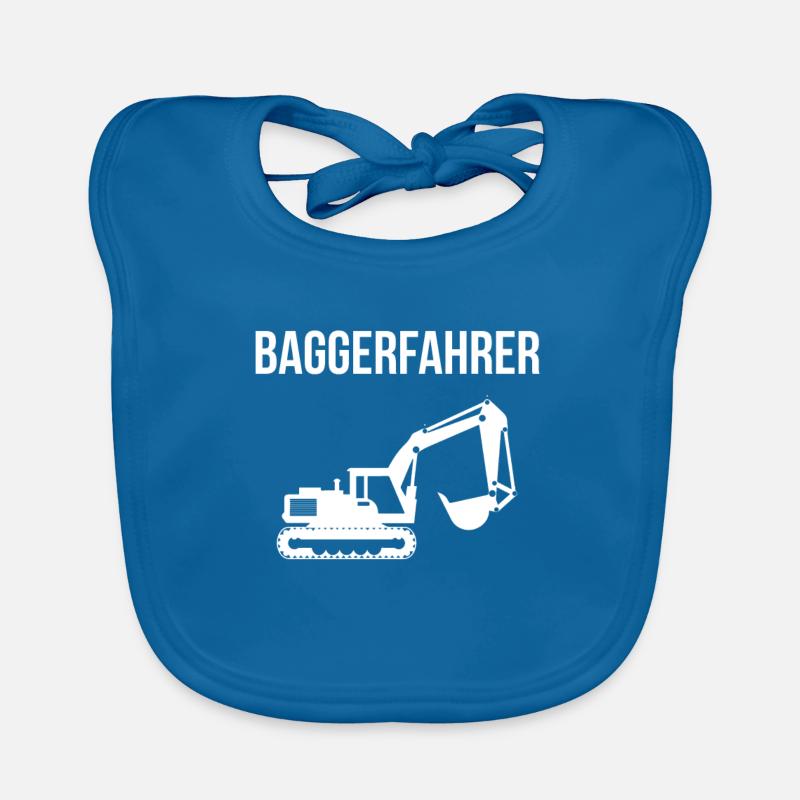 Baggerfahrer Bagger fahren Beruf - Baby Bio-Lätzchen - Pfauenblau