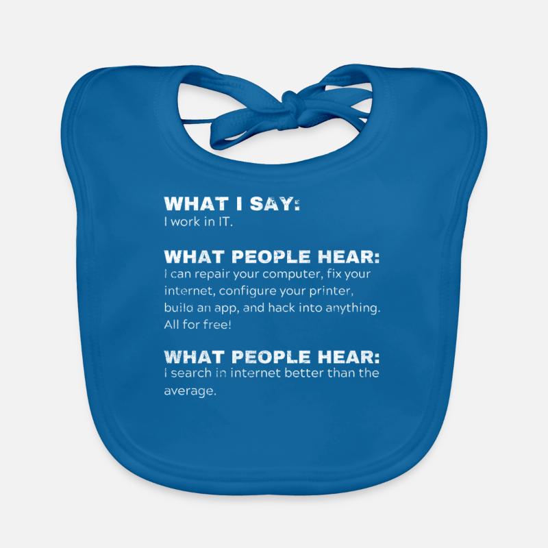 Funny Gift Programmer Computer Nerds IT - Organic Baby Bibs - peacock-blue