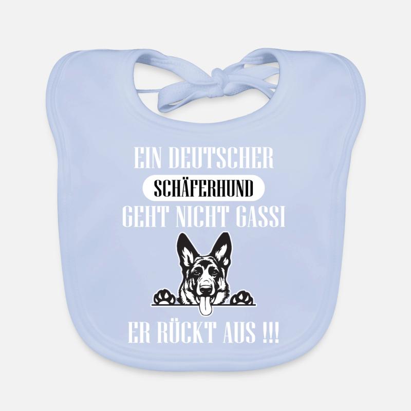Ein Deutscher Schäferhund geht nicht Gassi Baby Bio-Lätzchen