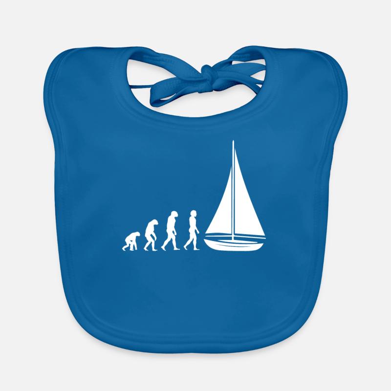 SAILING Evolution voilier à voile - Bavoir bio Bébé - bleu paon