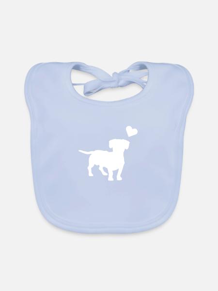 canine - Organic Baby Bibs - sky blue - Front