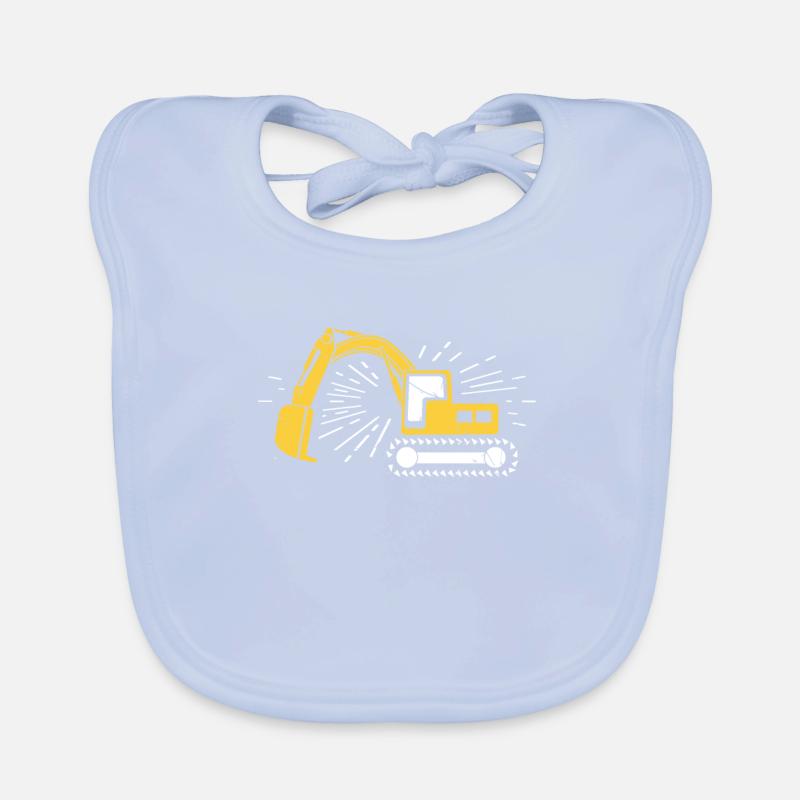 excavator operator Organic Baby Bibs