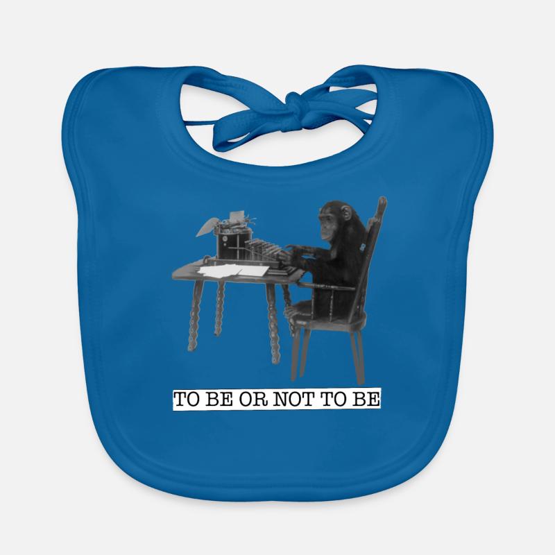 Chimpanzee monkey writes Hamlet typewriter Organic Baby Bibs