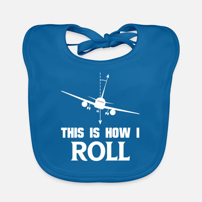 Piloten Flugzeug-Geschenkidee - Baby Bio-Lätzchen - Pfauenblau