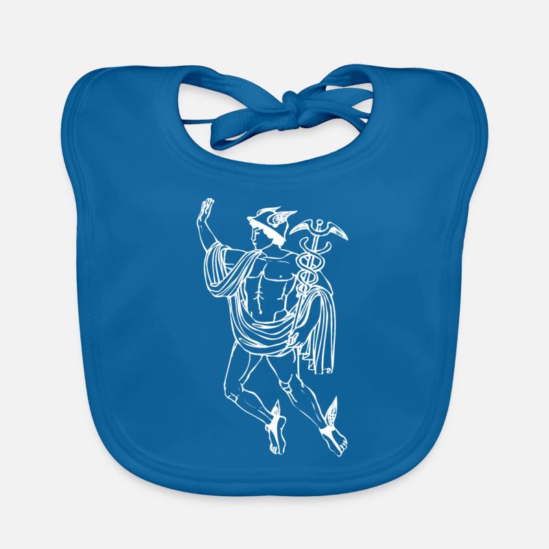 HERMÈS - Bavoir bio Bébé - bleu paon