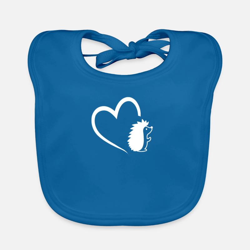 Hérisson avec un amour de hérisson de conception de coeur Bavoir bio Bébé