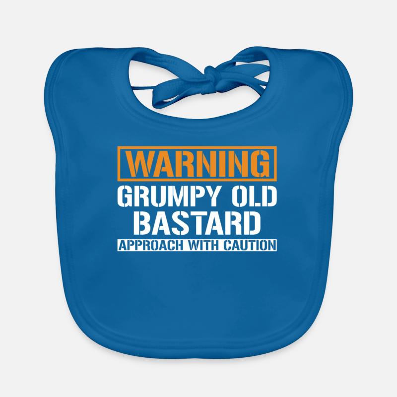 Warning Grumpy Old Bastard T-Shirt Organic Baby Bibs