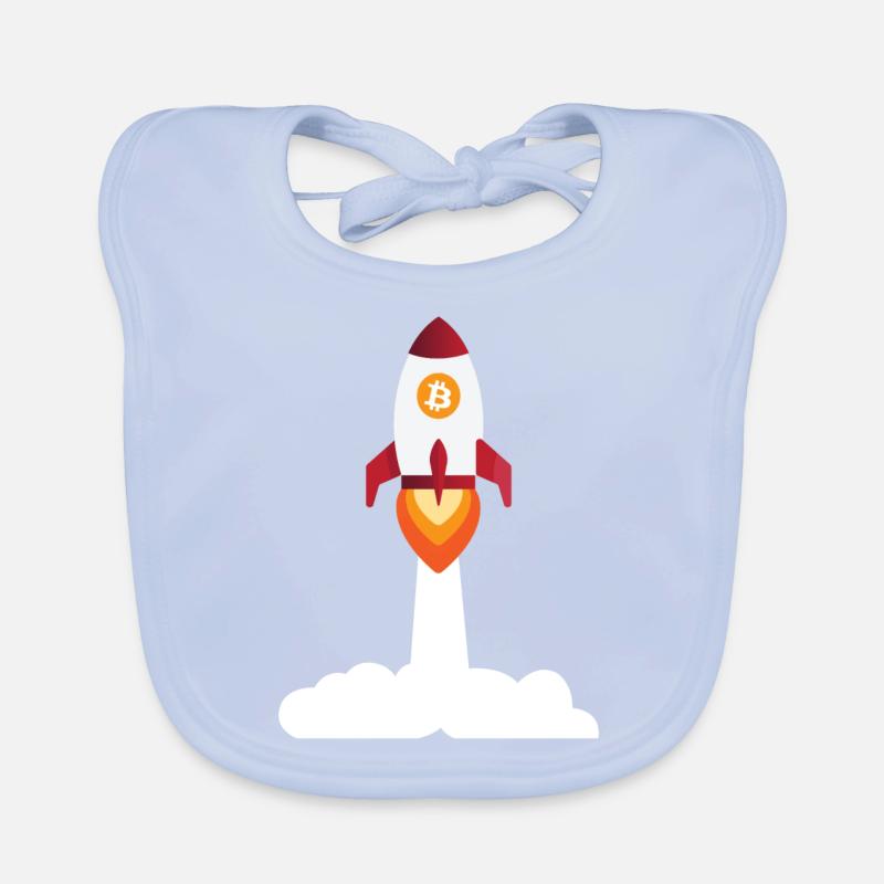 Bitcoin rocket - cryptocurrency bitcoins Organic Baby Bibs