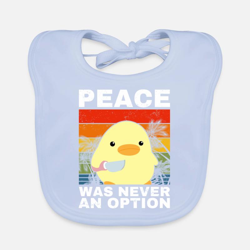 Peace Option Canard avec couteau Meme Drôle de sort Bavoir bio Bébé
