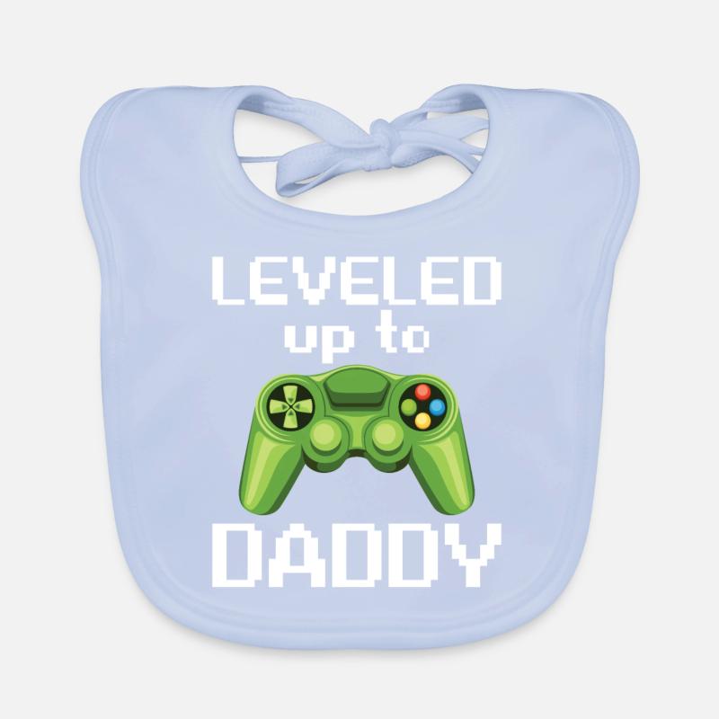Leveled Up To Daddy Game Controller Bavoir bio Bébé