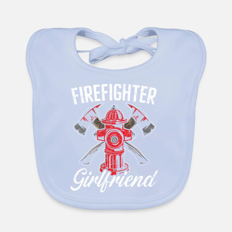 Firefighter Girlfriend Firefighting Firefighter Organic Baby Bibs