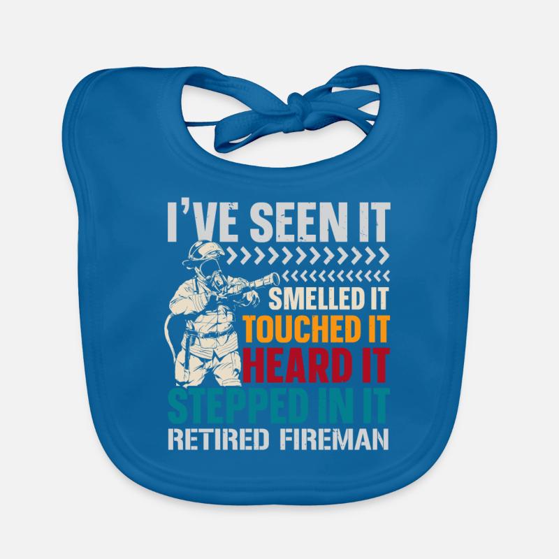 Retired Firefighter Firefighting FireWe Organic Baby Bibs