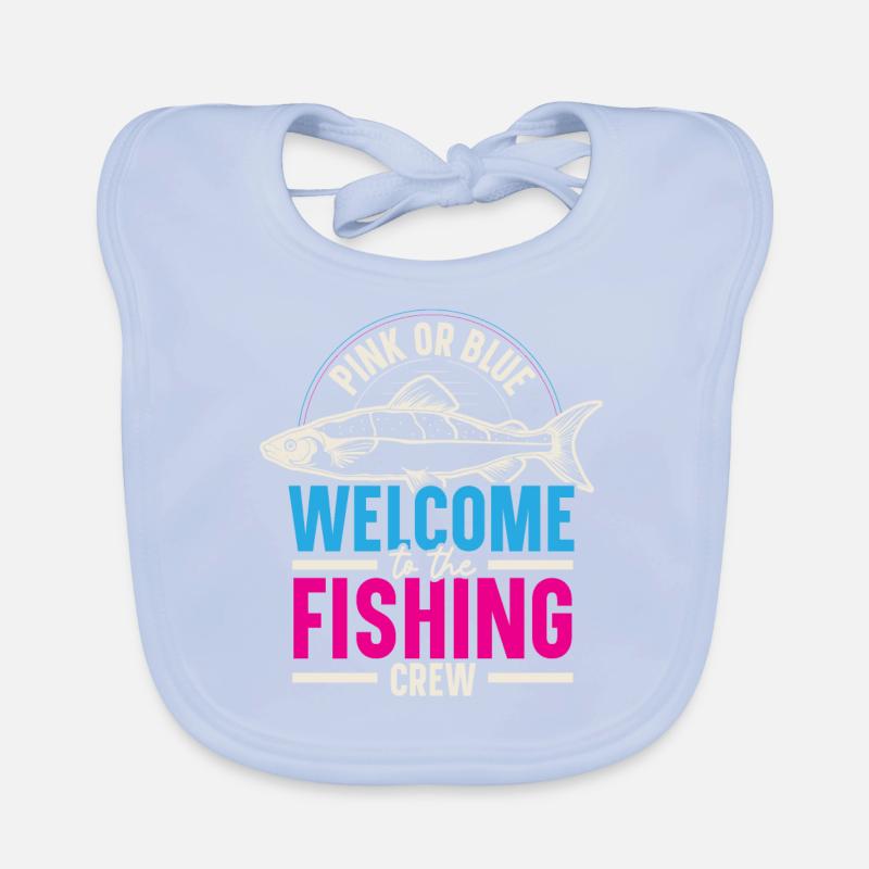 Rosa oder blau Willkommen bei der Fischer-Crew Baby Bio-Lätzchen