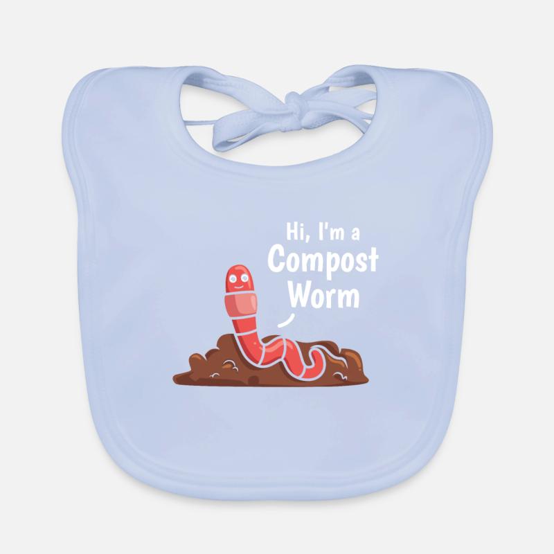 Hallo ich bin ein Kompostwurm Netter Kompostwurm Baby Bio-Lätzchen