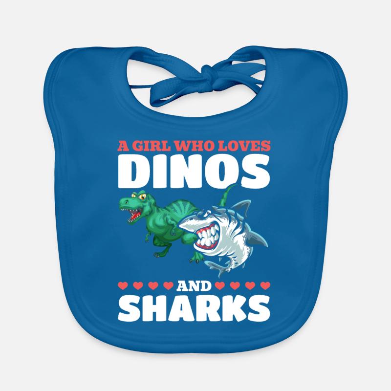 Dinosaurier Great White Shark Ein Mädchen, das Baby Bio-Lätzchen