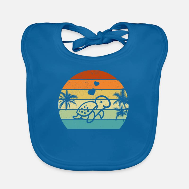 Turtle Sunset Sea Turtle Lover Cute Organic Baby Bibs